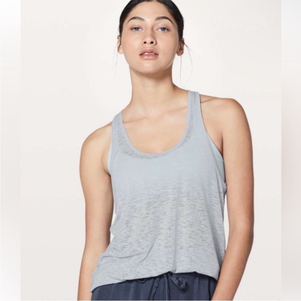 Lululemon Gray Burnout Open Back Top
